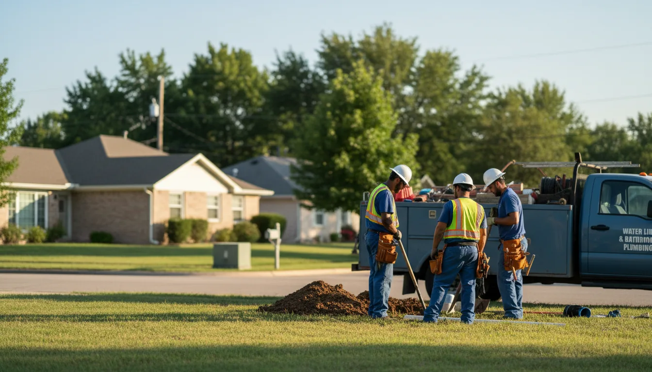 Residential water line and bathroom plumbing service in Pineland, TX